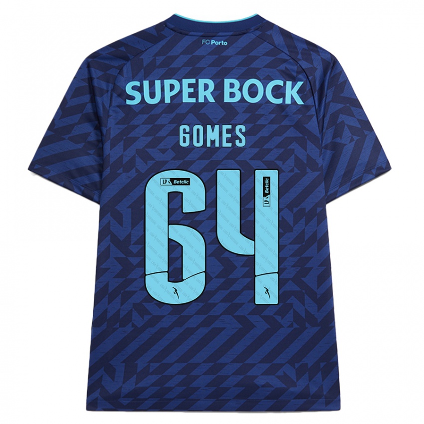 Niño Camiseta Luís Gomes #64 Azul Marino Equipación Tercera 2024/25 La Camisa