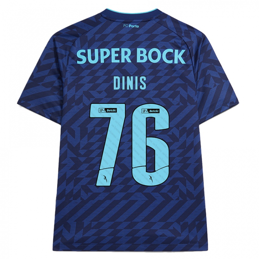 Niño Camiseta Dinis #76 Azul Marino Equipación Tercera 2024/25 La Camisa