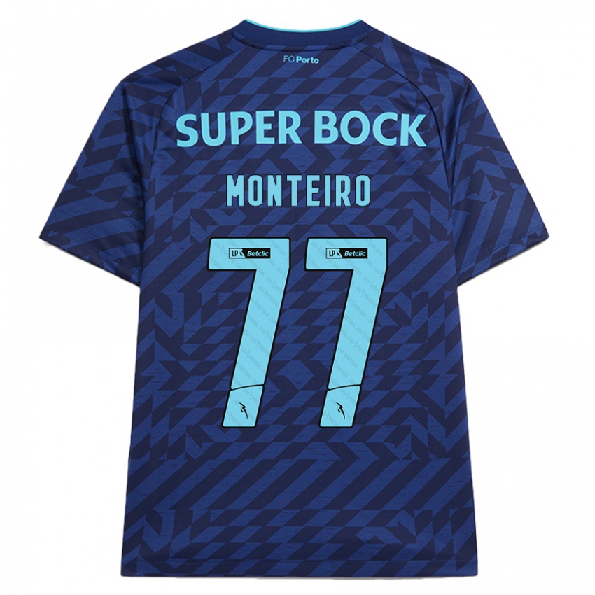 Niño Camiseta Rui Monteiro #77 Azul Marino Equipación Tercera 2024/25 La Camisa