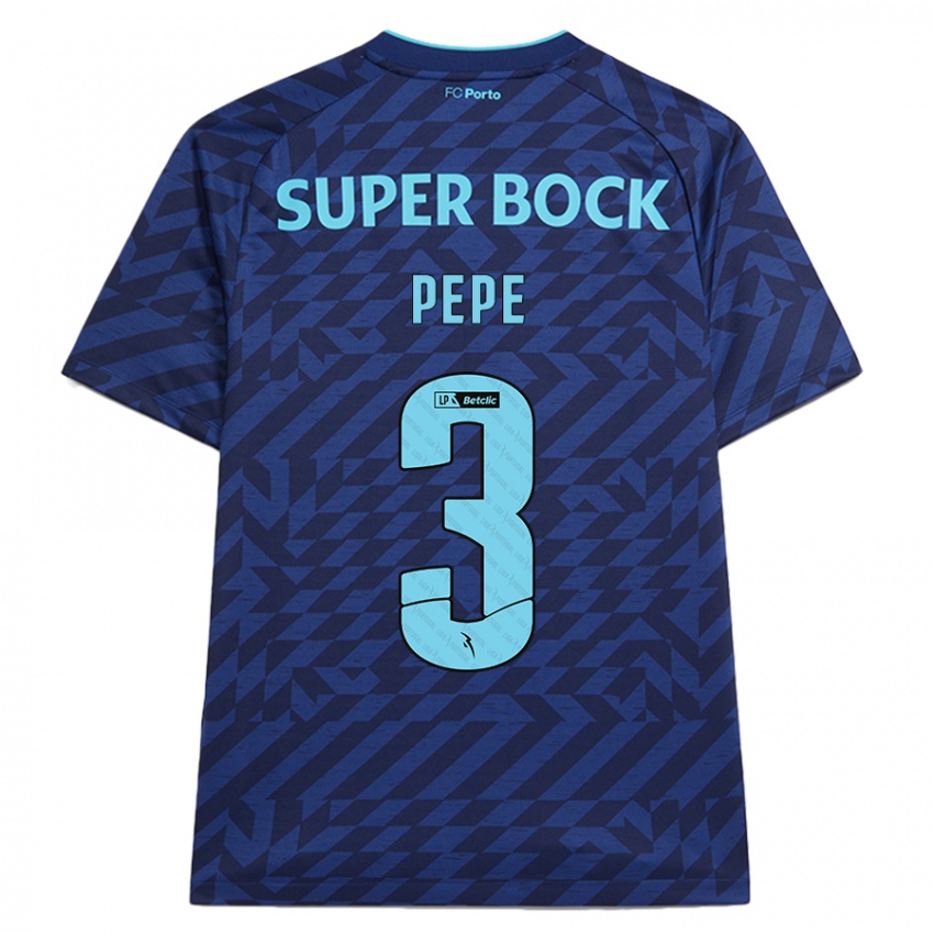 Niño Camiseta Pepe #3 Azul Marino Equipación Tercera 2024/25 La Camisa