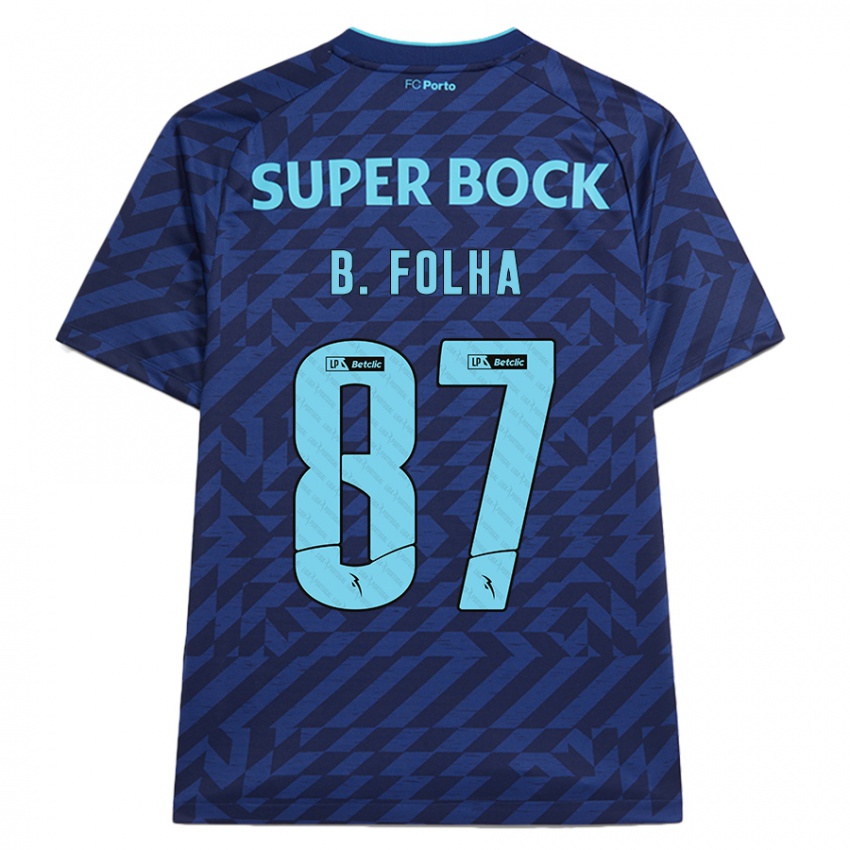 Niño Camiseta Bernardo Folha #87 Azul Marino Equipación Tercera 2024/25 La Camisa