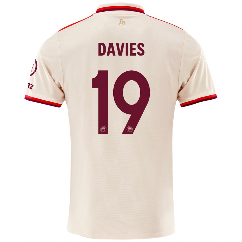 Niño Camiseta Alphonso Davies #19 Lino Equipación Tercera 2024/25 La Camisa