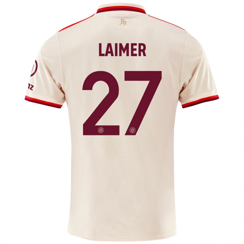 Niño Camiseta Konrad Laimer #27 Lino Equipación Tercera 2024/25 La Camisa