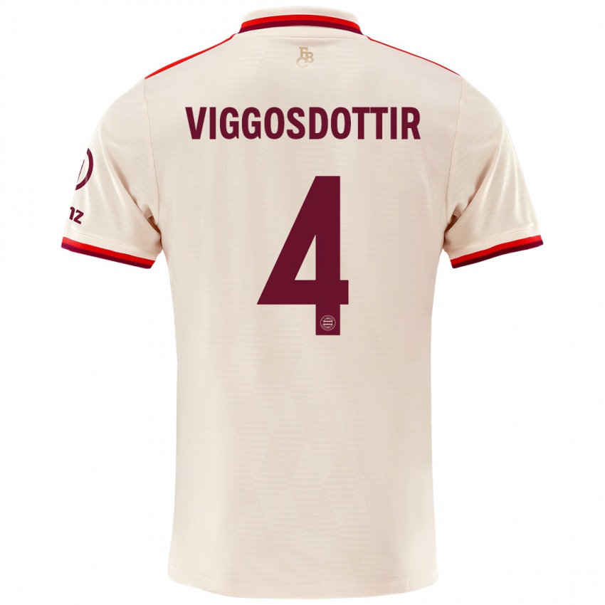 Niño Camiseta Glódís Perla Viggósdóttir #4 Lino Equipación Tercera 2024/25 La Camisa