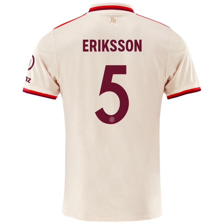 Niño Camiseta Magdalena Eriksson #5 Lino Equipación Tercera 2024/25 La Camisa