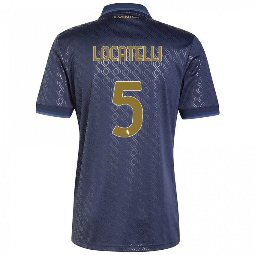 Niño Camiseta Manuel Locatelli #5 Azul Marino Equipación Tercera 2024/25 La Camisa