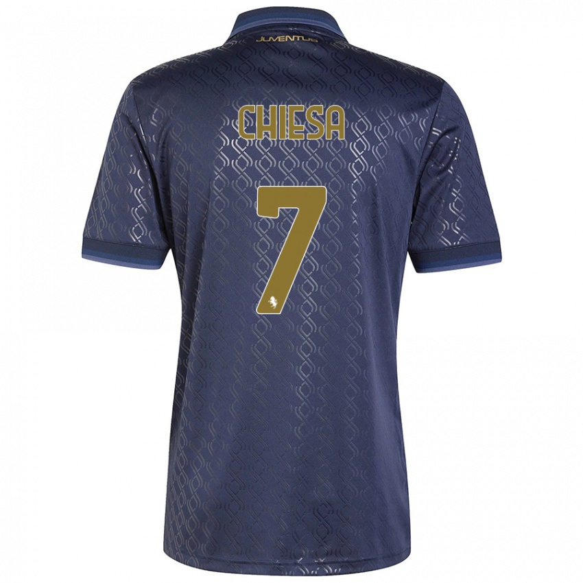 Niño Camiseta Federico Chiesa #7 Azul Marino Equipación Tercera 2024/25 La Camisa