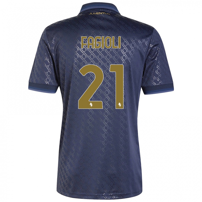 Niño Camiseta Nicolo Fagioli #21 Azul Marino Equipación Tercera 2024/25 La Camisa