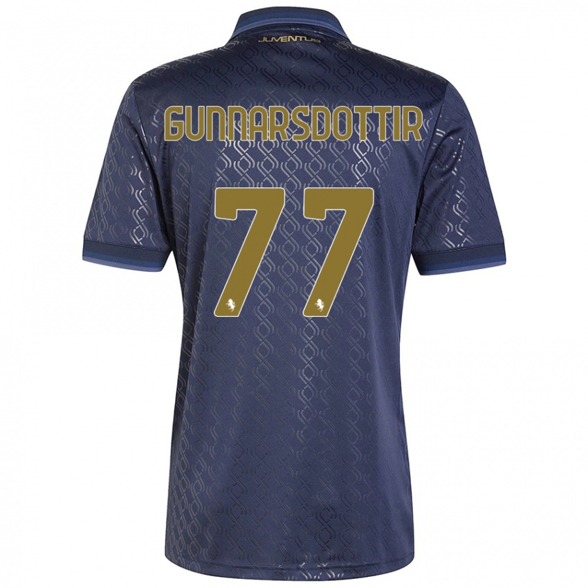 Niño Camiseta Sara Bjork Gunnarsdottir #77 Azul Marino Equipación Tercera 2024/25 La Camisa