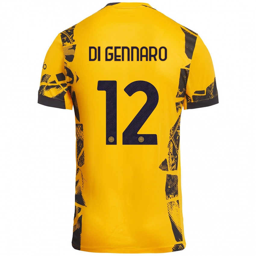 Niño Camiseta Raffaele Di Gennaro #12 Dorado Negro Equipación Tercera 2024/25 La Camisa