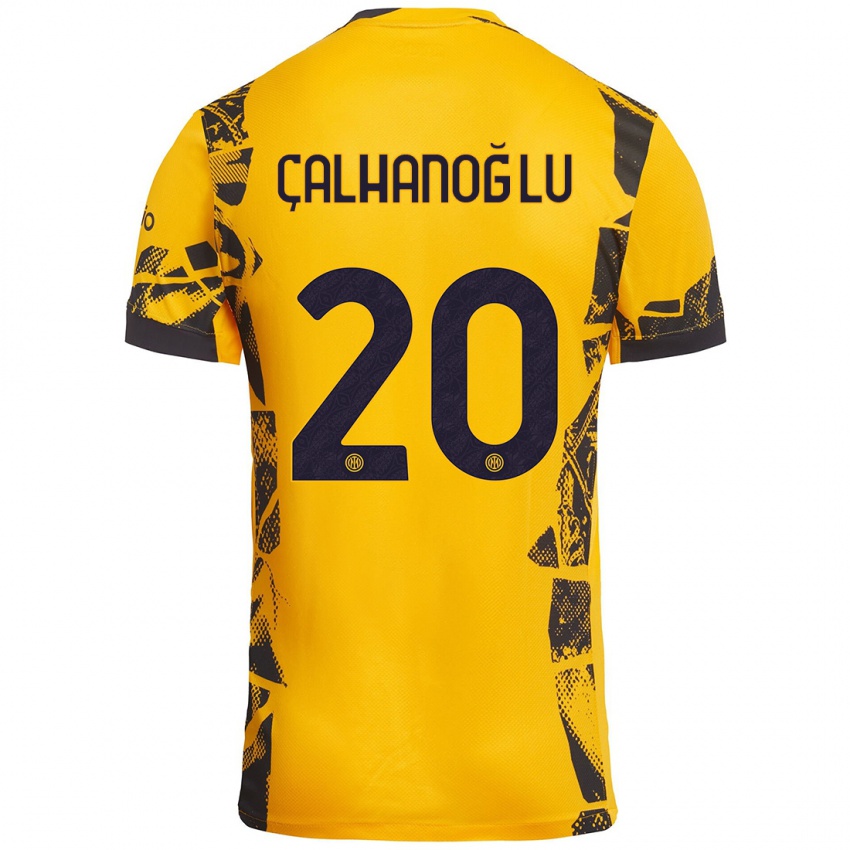 Niño Camiseta Hakan Çalhanoğlu #20 Dorado Negro Equipación Tercera 2024/25 La Camisa