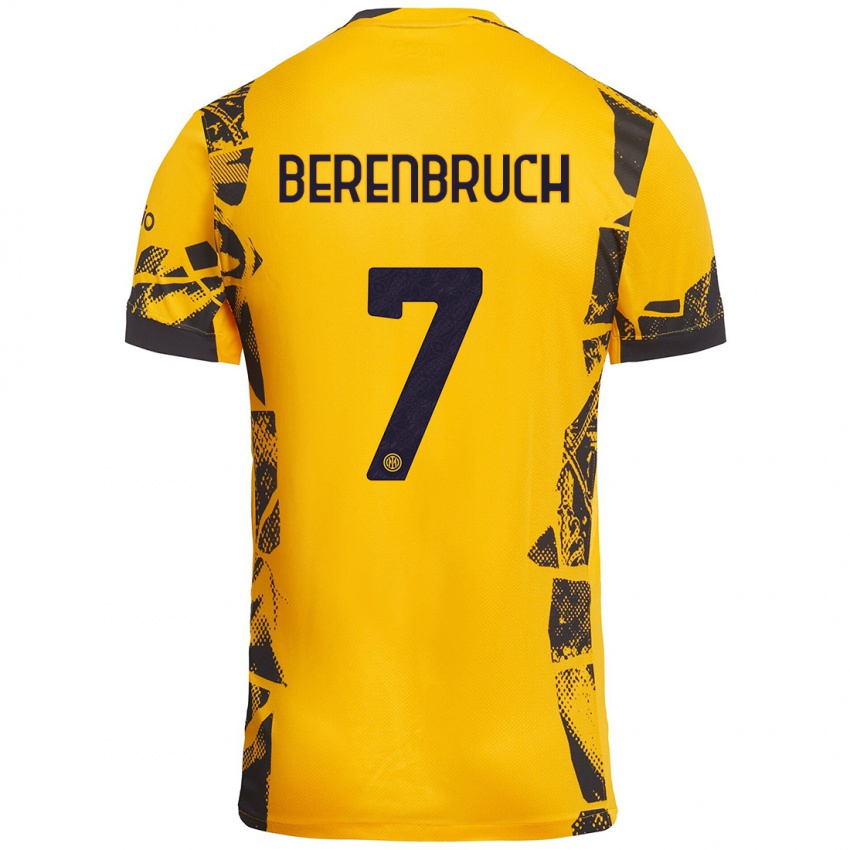 Niño Camiseta Thomas Berenbruch #7 Dorado Negro Equipación Tercera 2024/25 La Camisa