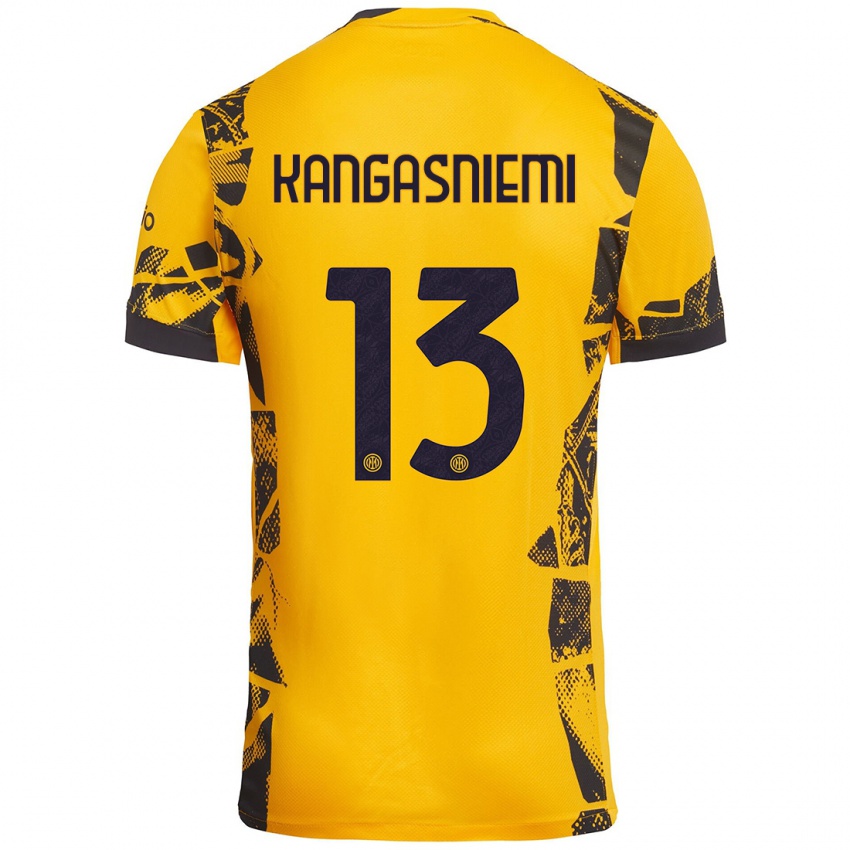 Niño Camiseta Ilari Kangasniemi #13 Dorado Negro Equipación Tercera 2024/25 La Camisa