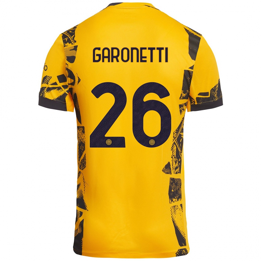 Niño Camiseta Gabriele Garonetti #26 Dorado Negro Equipación Tercera 2024/25 La Camisa