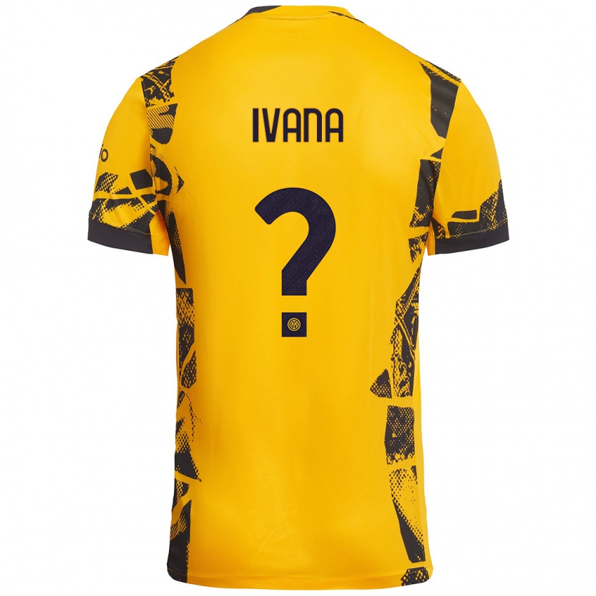 Niño Camiseta Ivana Andrés #0 Dorado Negro Equipación Tercera 2024/25 La Camisa