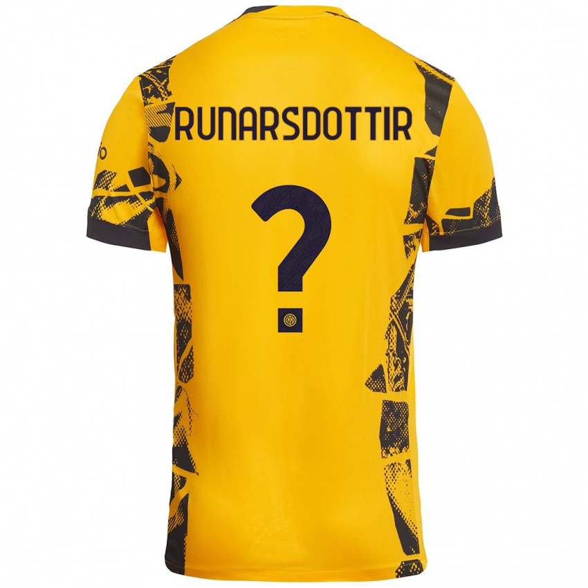 Niño Camiseta Cecilía Rán Rúnarsdóttir #0 Dorado Negro Equipación Tercera 2024/25 La Camisa