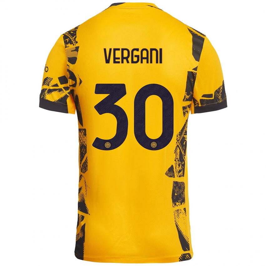 Niño Camiseta Bianca Vergani #30 Dorado Negro Equipación Tercera 2024/25 La Camisa