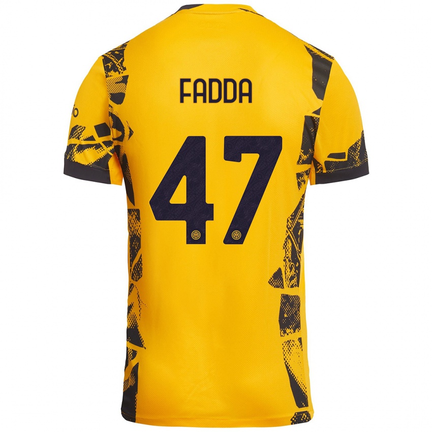 Niño Camiseta Paola Fadda #47 Dorado Negro Equipación Tercera 2024/25 La Camisa