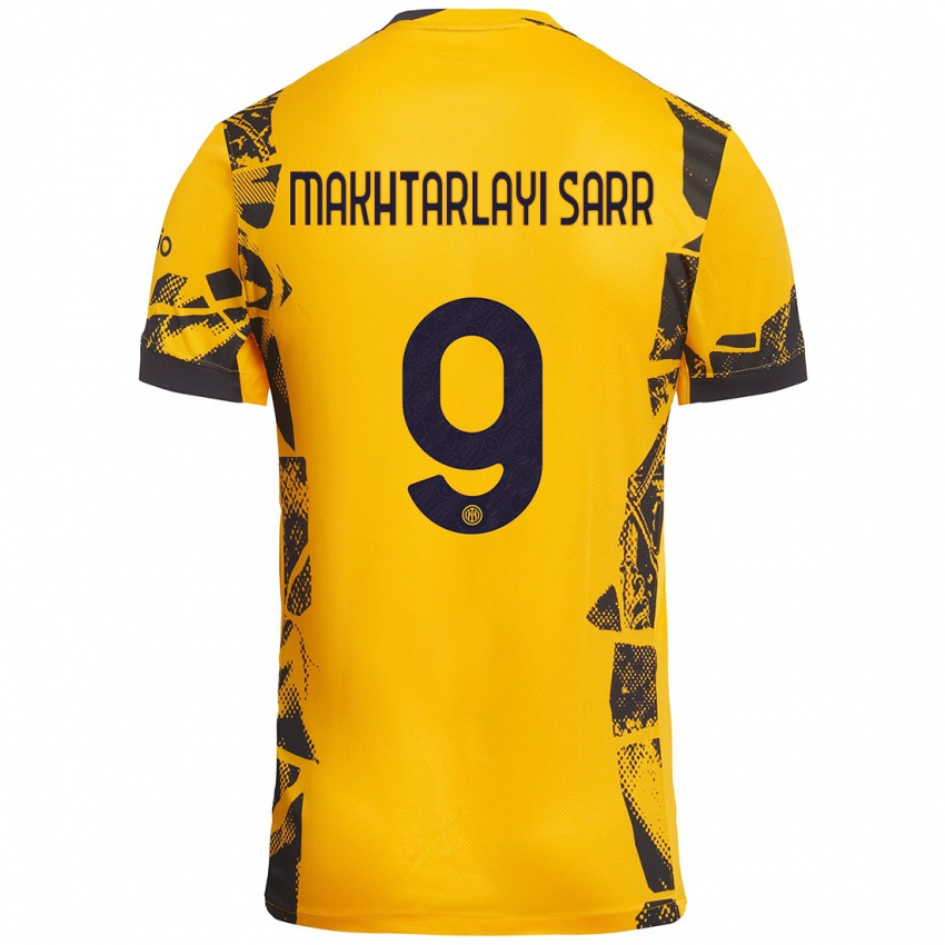 Niño Camiseta Amadou Makhtarlayi Sarr #9 Dorado Negro Equipación Tercera 2024/25 La Camisa