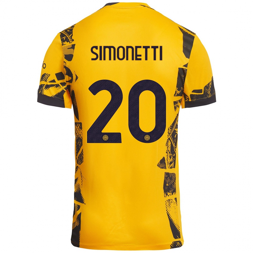 Niño Camiseta Flaminia Simonetti #20 Dorado Negro Equipación Tercera 2024/25 La Camisa