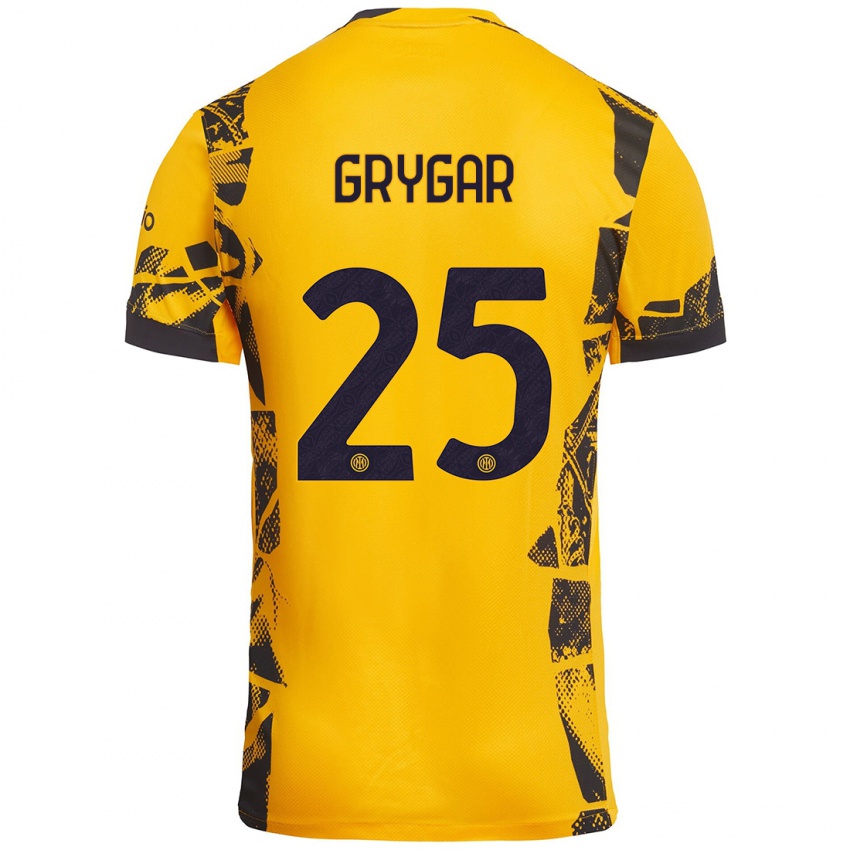 Niño Camiseta Samuel Grygar #25 Dorado Negro Equipación Tercera 2024/25 La Camisa