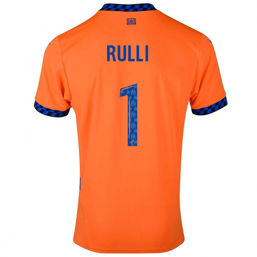 Niño Camiseta Gerónimo Rulli #1 Naranja Azul Oscuro Equipación Tercera 2024/25 La Camisa