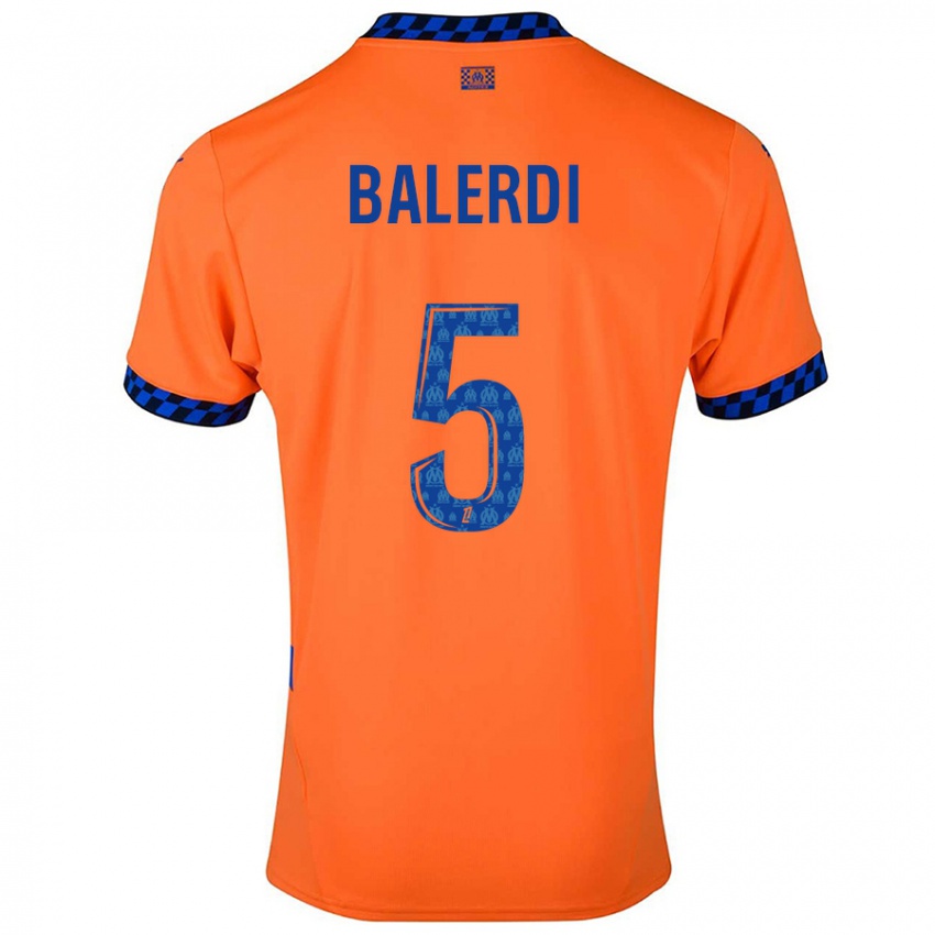 Niño Camiseta Leonardo Balerdi #5 Naranja Azul Oscuro Equipación Tercera 2024/25 La Camisa