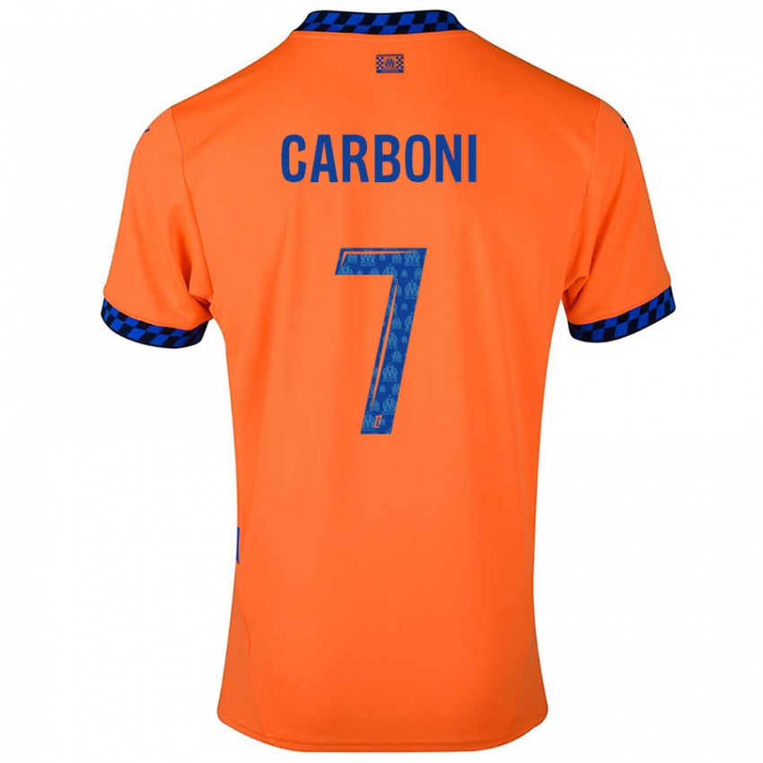 Niño Camiseta Valentín Carboni #7 Naranja Azul Oscuro Equipación Tercera 2024/25 La Camisa