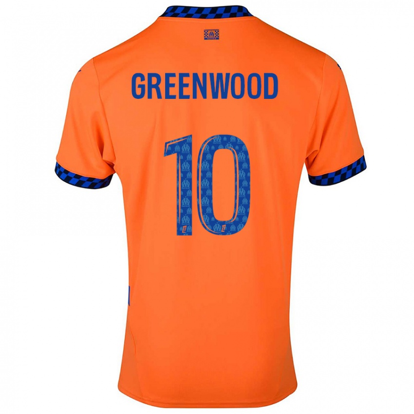 Niño Camiseta Mason Greenwood #10 Naranja Azul Oscuro Equipación Tercera 2024/25 La Camisa