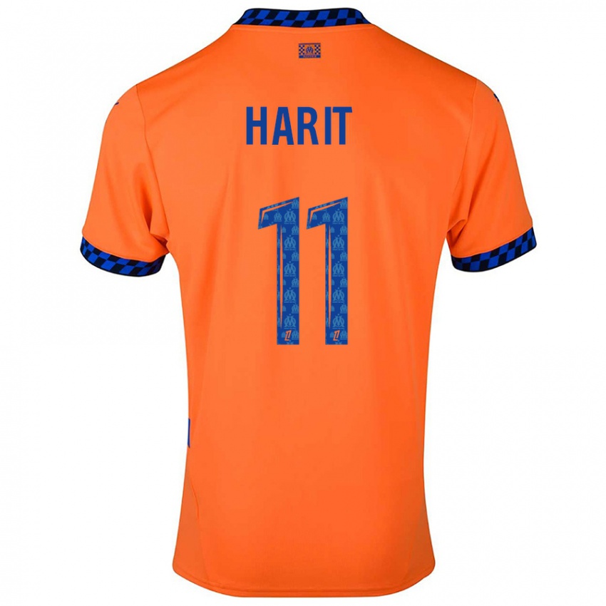 Niño Camiseta Amine Harit #11 Naranja Azul Oscuro Equipación Tercera 2024/25 La Camisa