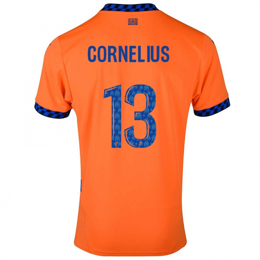 Niño Camiseta Derek Cornelius #13 Naranja Azul Oscuro Equipación Tercera 2024/25 La Camisa