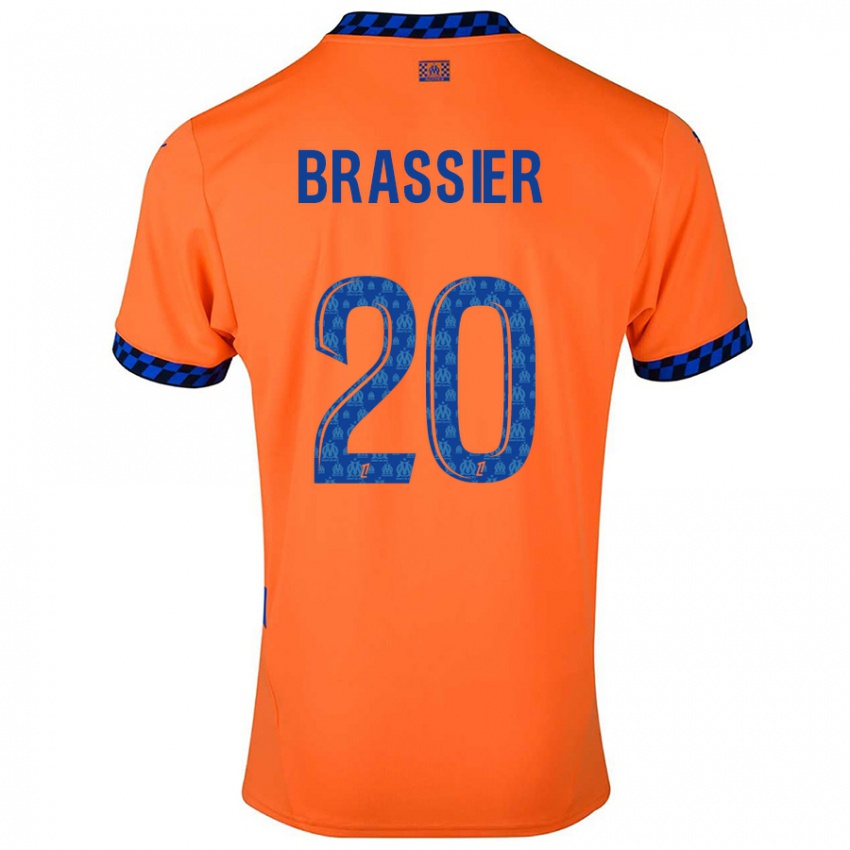 Niño Camiseta Lilian Brassier #20 Naranja Azul Oscuro Equipación Tercera 2024/25 La Camisa