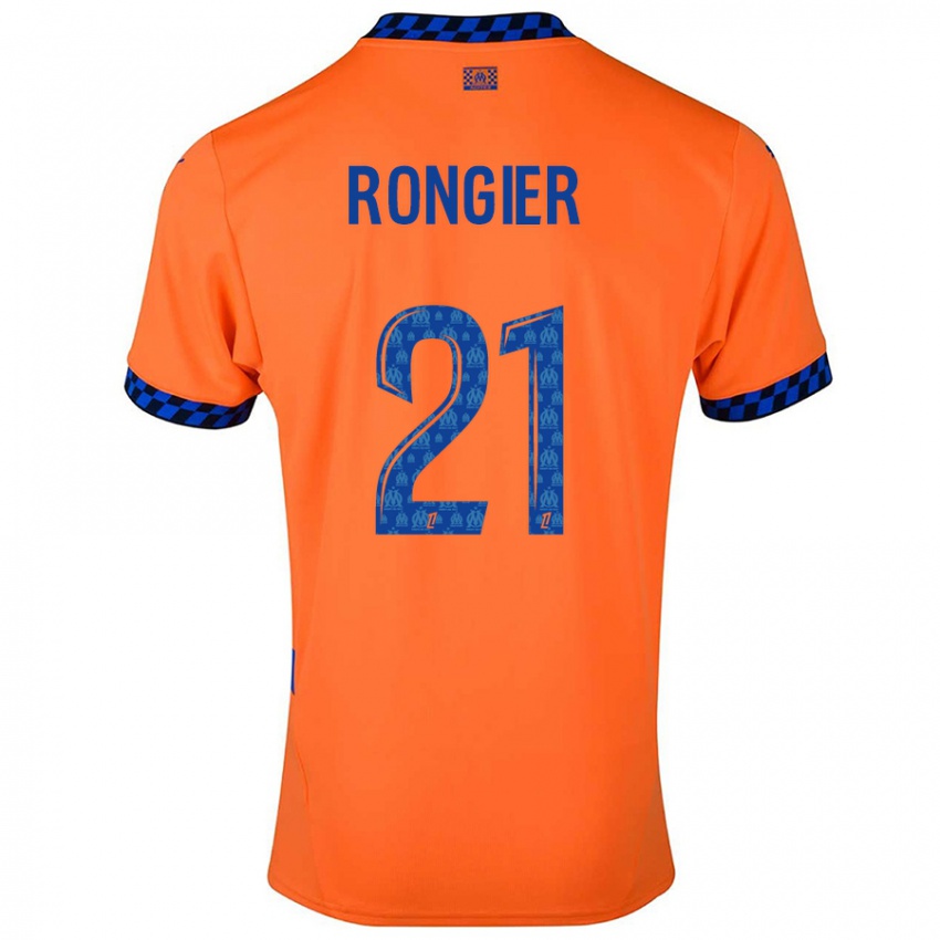 Niño Camiseta Valentin Rongier #21 Naranja Azul Oscuro Equipación Tercera 2024/25 La Camisa