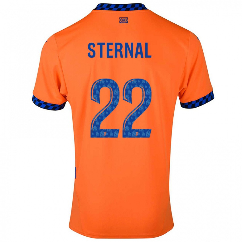 Niño Camiseta Enzo Sternal #22 Naranja Azul Oscuro Equipación Tercera 2024/25 La Camisa