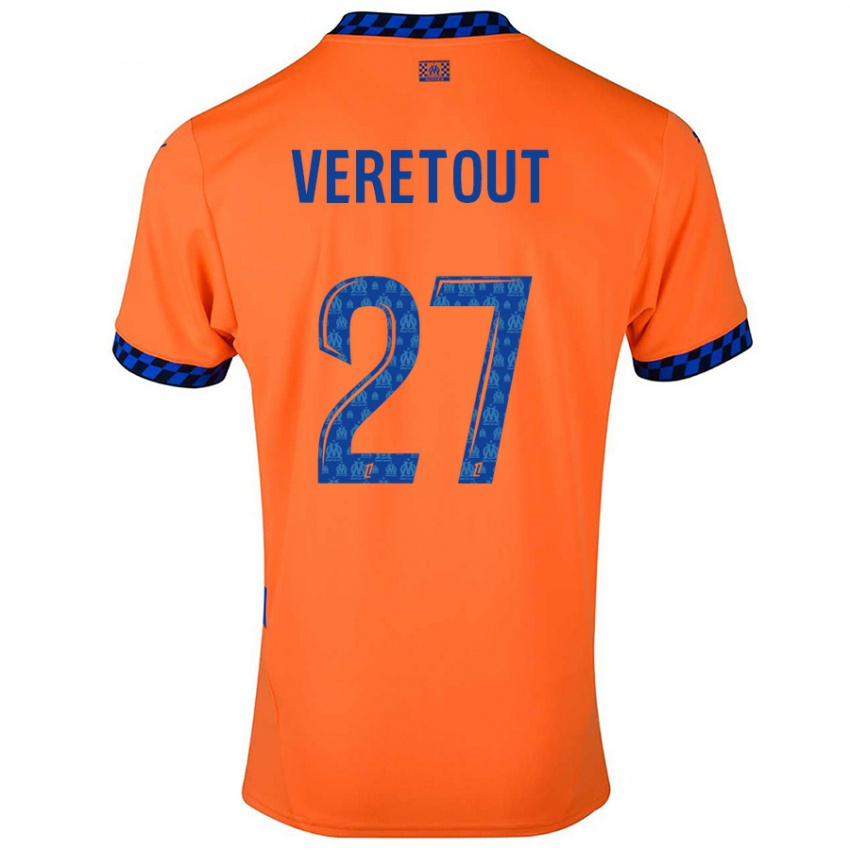 Niño Camiseta Jordan Veretout #27 Naranja Azul Oscuro Equipación Tercera 2024/25 La Camisa