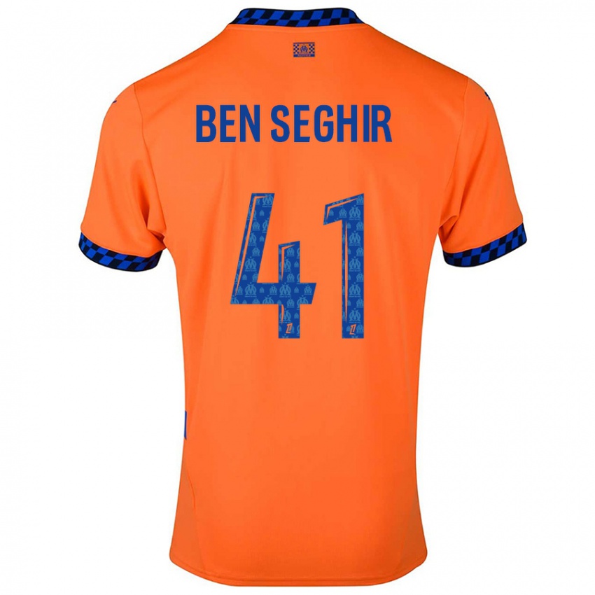 Niño Camiseta Salim Ben Seghir #41 Naranja Azul Oscuro Equipación Tercera 2024/25 La Camisa