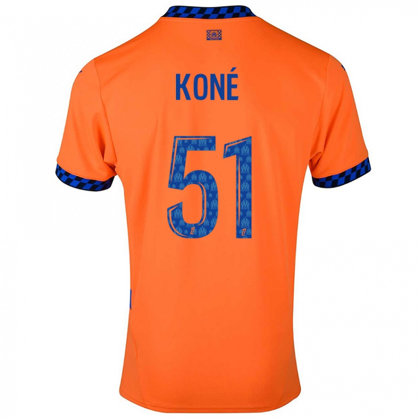 Niño Camiseta Ismaël Koné #51 Naranja Azul Oscuro Equipación Tercera 2024/25 La Camisa