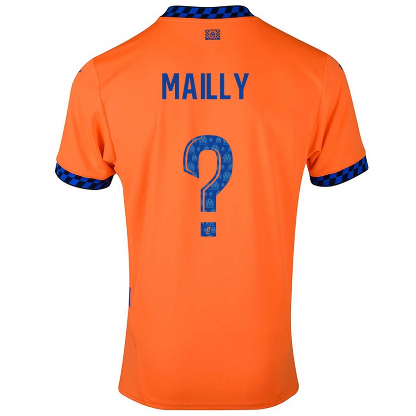 Niño Camiseta Evan Mailly #0 Naranja Azul Oscuro Equipación Tercera 2024/25 La Camisa