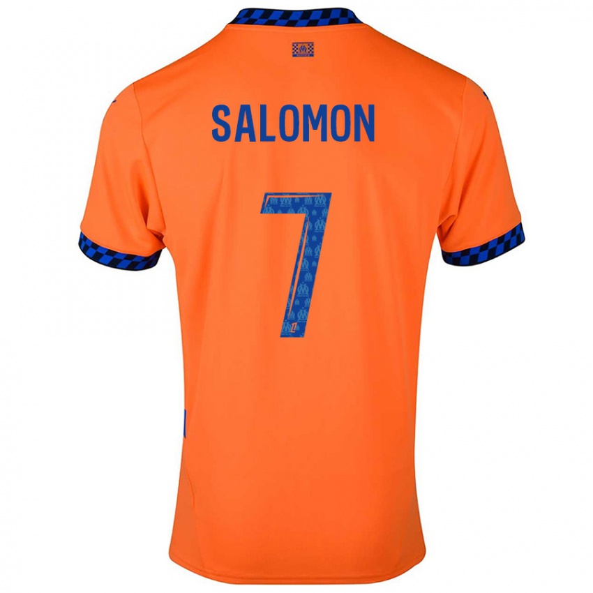 Niño Camiseta Maëva Salomon #7 Naranja Azul Oscuro Equipación Tercera 2024/25 La Camisa