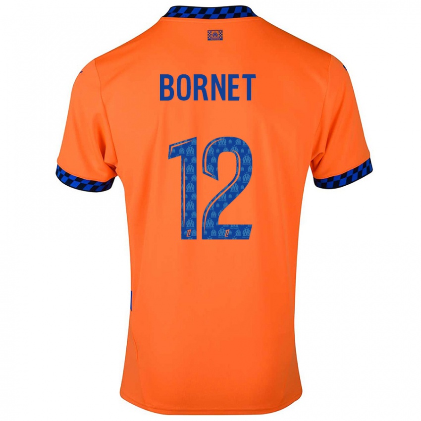 Niño Camiseta Camille Bornet #12 Naranja Azul Oscuro Equipación Tercera 2024/25 La Camisa