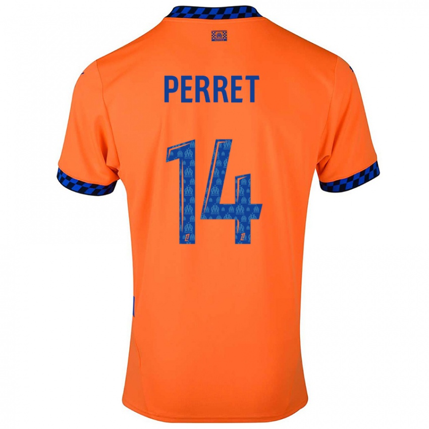 Niño Camiseta Jenny Perret #14 Naranja Azul Oscuro Equipación Tercera 2024/25 La Camisa