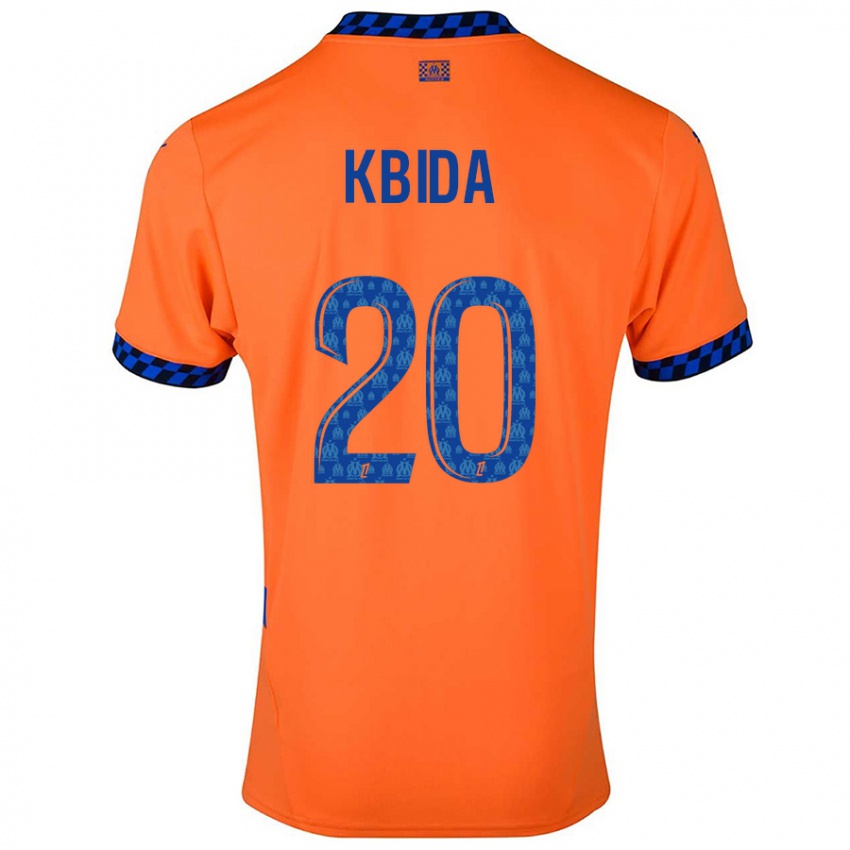 Niño Camiseta Inès Kbida #20 Naranja Azul Oscuro Equipación Tercera 2024/25 La Camisa