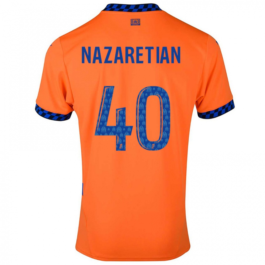 Niño Camiseta Manuel Nazaretian #40 Naranja Azul Oscuro Equipación Tercera 2024/25 La Camisa