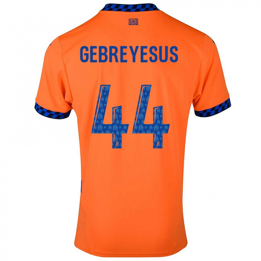 Niño Camiseta Esey Gebreyesus #44 Naranja Azul Oscuro Equipación Tercera 2024/25 La Camisa