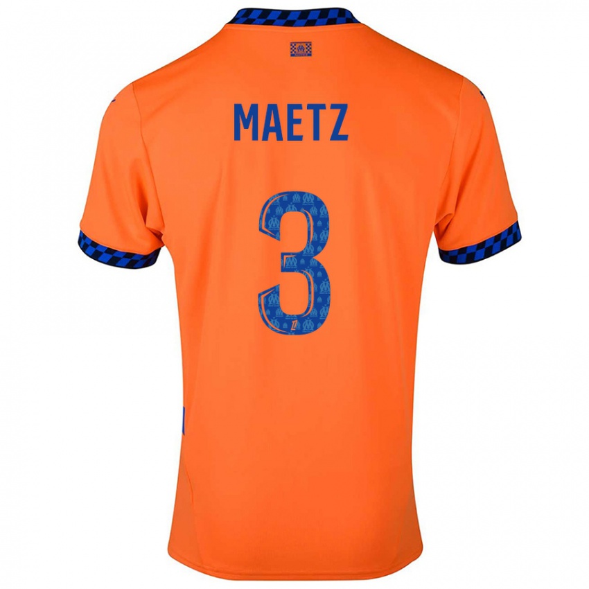 Niño Camiseta Agathe Maetz #3 Naranja Azul Oscuro Equipación Tercera 2024/25 La Camisa