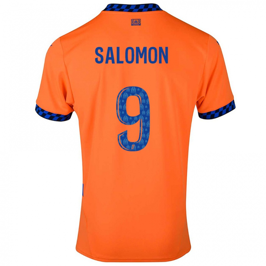 Niño Camiseta Maeva Salomon #9 Naranja Azul Oscuro Equipación Tercera 2024/25 La Camisa