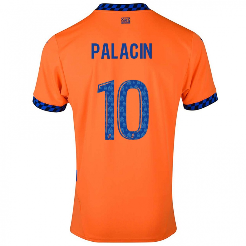 Niño Camiseta Sara Palacin #10 Naranja Azul Oscuro Equipación Tercera 2024/25 La Camisa