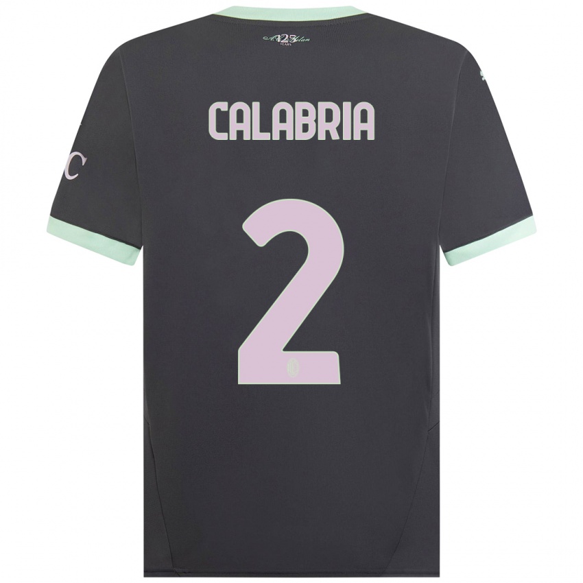 Niño Camiseta Davide Calabria #2 Gris Equipación Tercera 2024/25 La Camisa