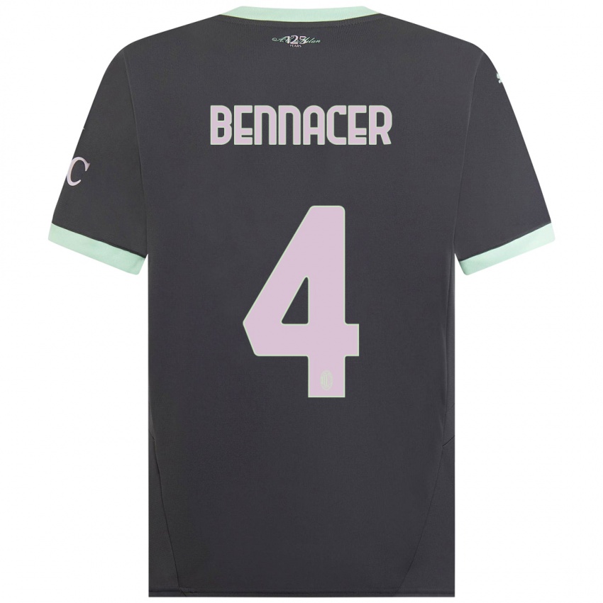 Niño Camiseta Ismael Bennacer #4 Gris Equipación Tercera 2024/25 La Camisa