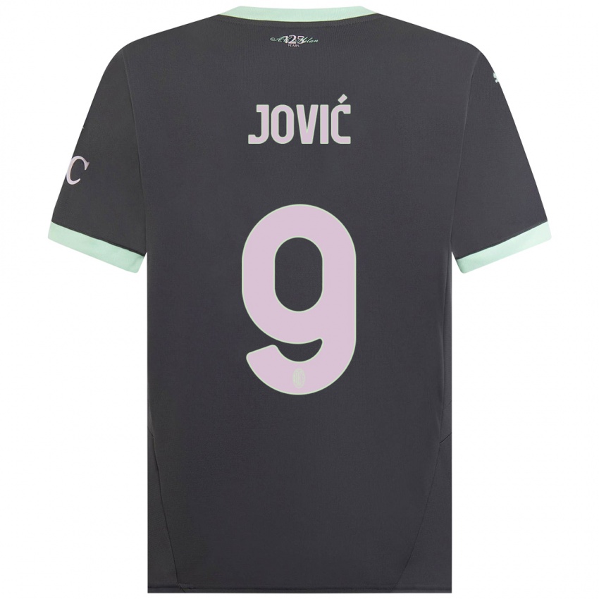 Niño Camiseta Luka Jovic #9 Gris Equipación Tercera 2024/25 La Camisa